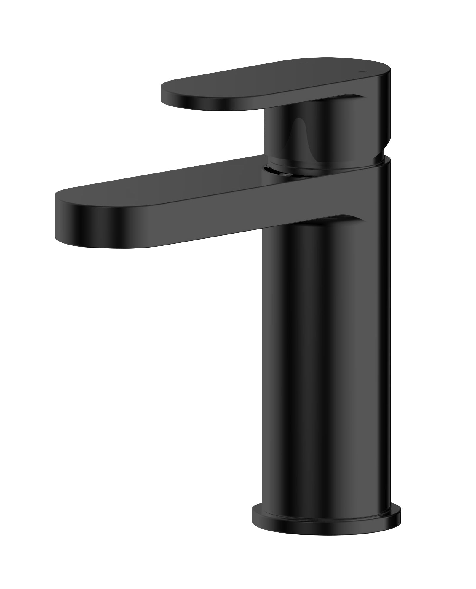 Nui Binsey Mono Basin Mixer With Push Button Waste Contemporary Matt Black Brass 160x52x147mm - JJ Building Materials