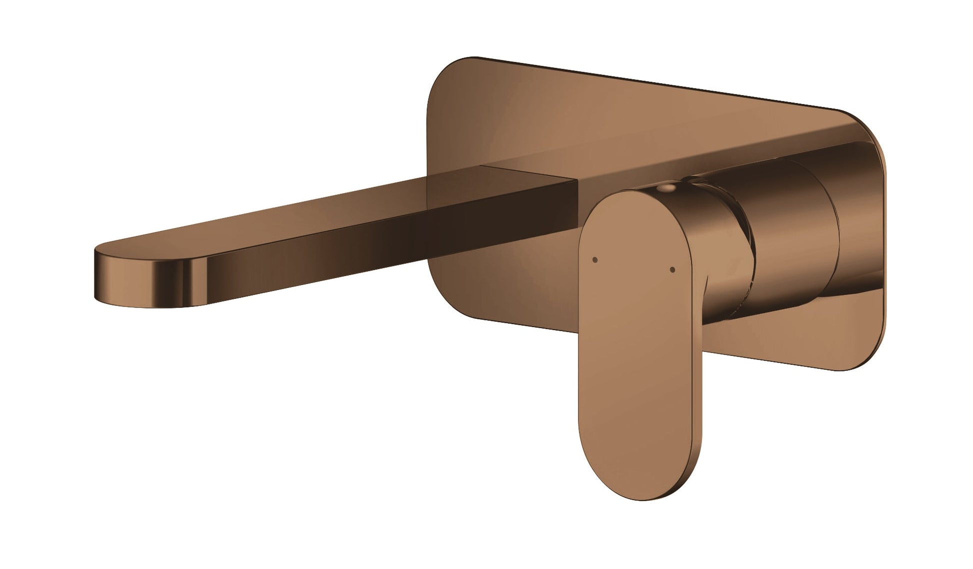 Nui Binsey Wall Mounted 2 Tap Hole Basin Mixer With Plate Contemporary Brushed Bronze Brass 80x180x193mm - JJ Building Materials