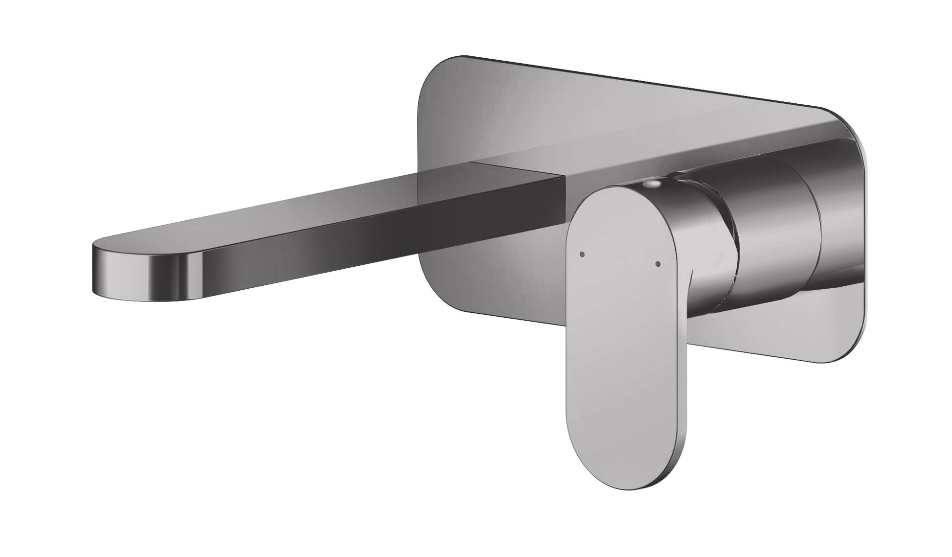 Nui Binsey Wall Mounted 2 Tap Hole Basin Mixer With Plate Contemporary Brushed Pewter Brass 80x180x193mm - JJ Building Materials