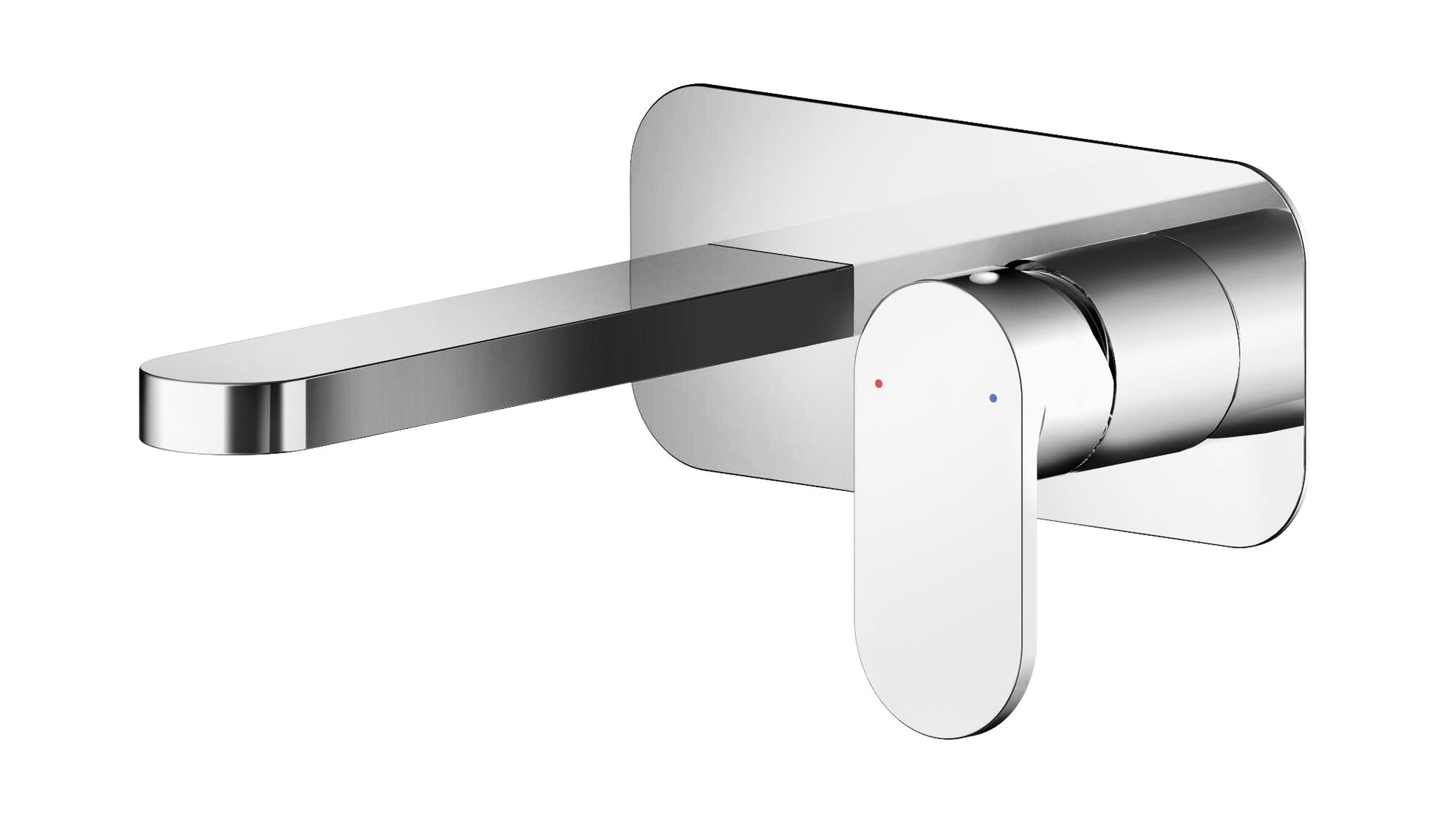 Nui Binsey Wall Mounted 2 Tap Hole Basin Mixer With Plate Contemporary Chrome Brass,plastic 80x180x193mm - JJ Building Materials