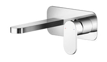 Nui Binsey Wall Mounted 2 Tap Hole Basin Mixer With Plate Contemporary Chrome Brass,plastic 80x180x193mm - JJ Building Materials