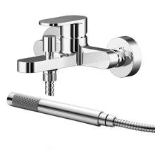 Nui Binsey Wall Mounted Bath Shower Mixer With Kit Contemporary Chrome Brass ABS,plastic 77x180x147mm - JJ Building Materials