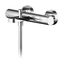 Nui Binsey Wall Mounted Thermostatic Bath Shower Mixer Contemporary Chrome Brass,brass ABS 50x264x159mm - JJ Building Materials