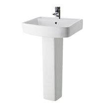 Nui Bliss 520mm Basin & Pedestal Contemporary White Vitreous China 820x520x420mm - JJ Building Materials