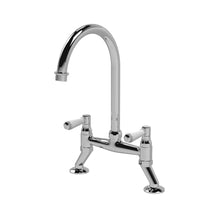 Nui Bridge Sink Mixer With Topaz Lever Traditional Chrome Brass 510x235x200mm - JJ Building Materials