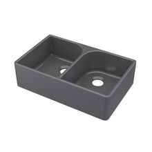Nui Butler Sink Flush Weir 795x500x220 Traditional Soft Black Fireclay 220x795x500mm - JJ Building Materials