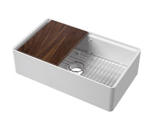 Nui Butler Sink With Ledge, Grid & Chopping Board 795 X 460 X 220mm Traditional White Fireclay 220x795x460mm - JJ Building Materials