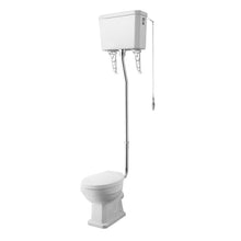 Nui Carlton High Level Pan, Cistern & Flush Pipe Kit Traditional White Vitreous China 2140x465x625mm - JJ Building Materials