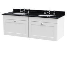 Nui Classique 1200mm Wall Hung 2 Drawer Vanity & Marble Top Traditional Satin White MFC Painted Matt 445x1220x463mm - CLC194BR6 - JJ Building Materials