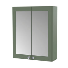 Nui Classique 600mm Mirror Cabinet Traditional Satin Green MFC Painted Matt 715x600x180mm - JJ Building Materials