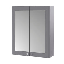 Nui Classique 600mm Mirror Cabinet Traditional Satin Grey MFC Painted Matt 715x600x180mm - JJ Building Materials