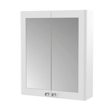 Nui Classique 600mm Mirror Cabinet Traditional Satin White MFC Painted Matt 715x600x180mm - JJ Building Materials