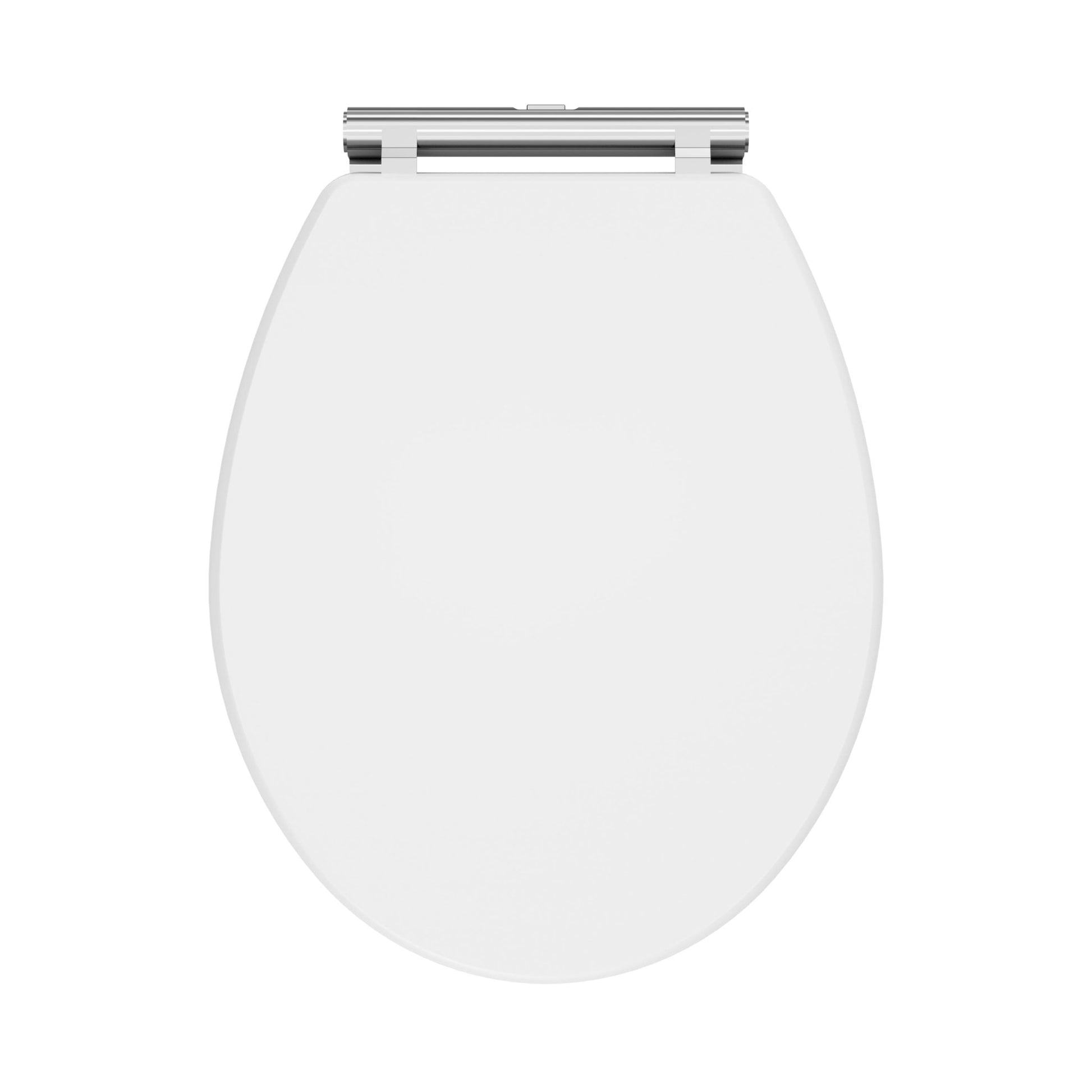 Nui Classique Soft Close Wooden Toilet Seat Traditional Satin White MDF Vinyl,zinc Alloy 60x350x451mm - JJ Building Materials