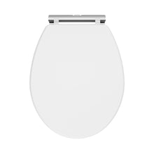 Nui Classique Soft Close Wooden Toilet Seat Traditional Satin White MDF Vinyl,zinc Alloy 60x350x451mm - JJ Building Materials