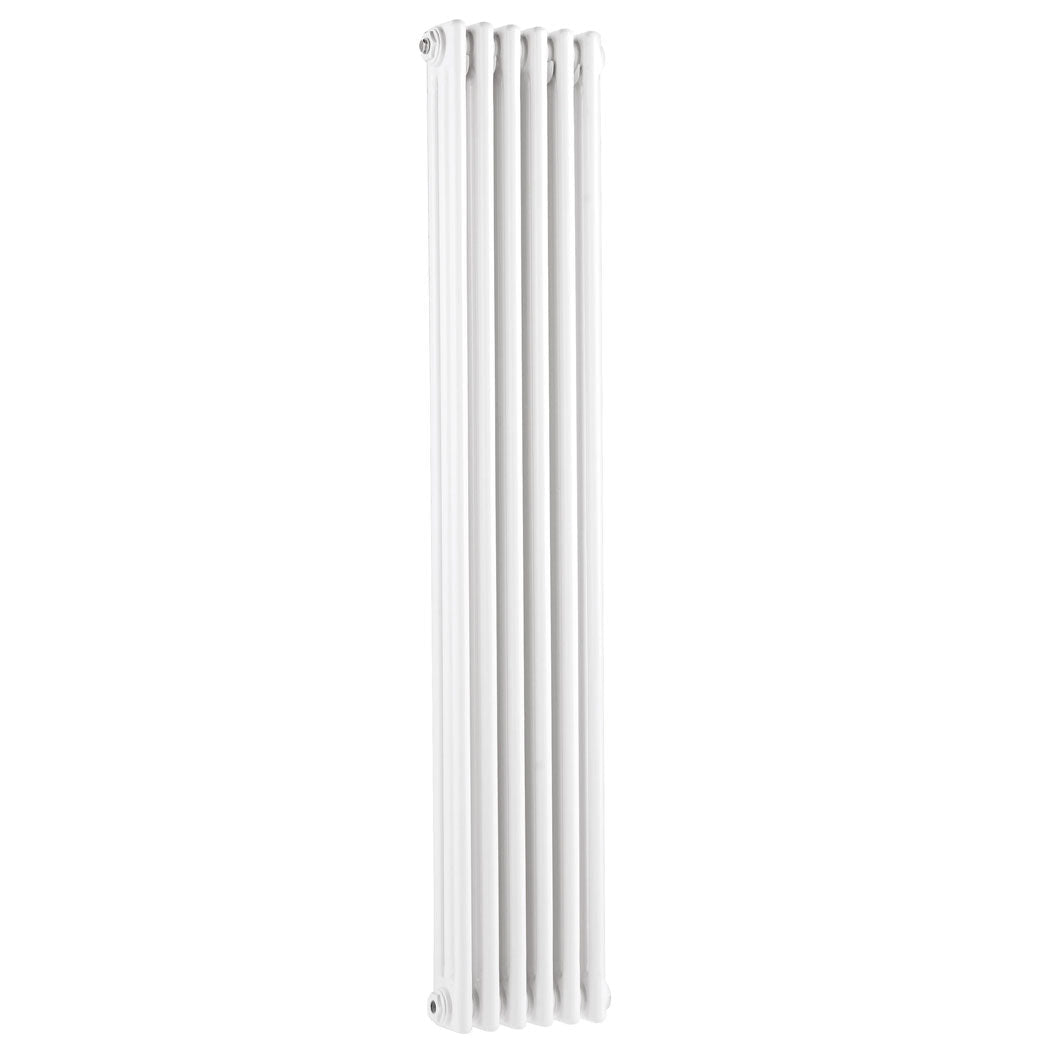 Nui Colosseum Triple Column Traditional Radiator Contemporary White Steel 1500x287x100mm - JJ Building Materials