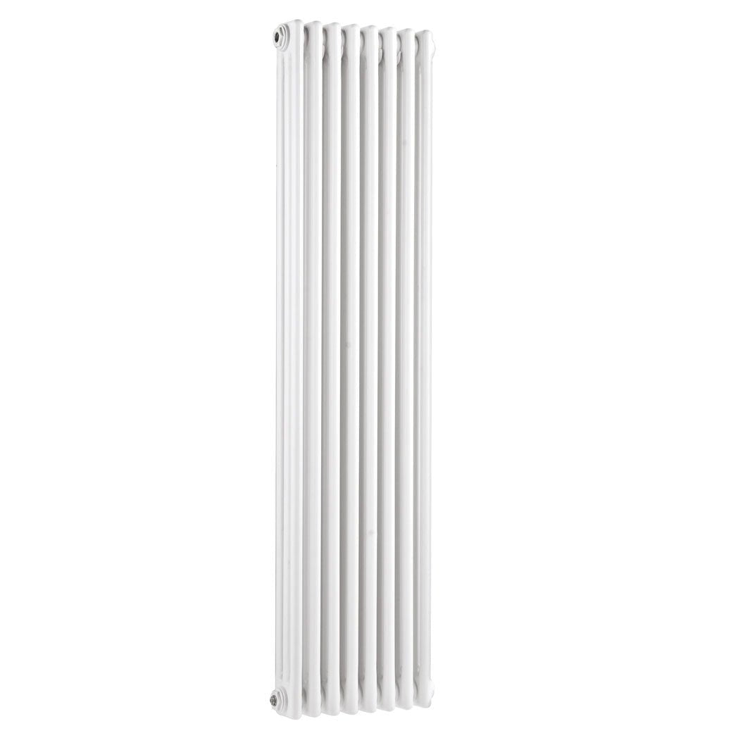 Nui Colosseum Triple Column Traditional Radiator Contemporary White Steel 1500x368x100mm - JJ Building Materials