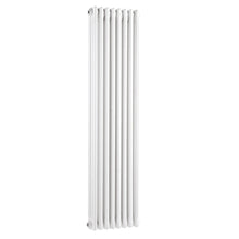Nui Colosseum Triple Column Traditional Radiator Contemporary White Steel 1500x368x100mm - JJ Building Materials