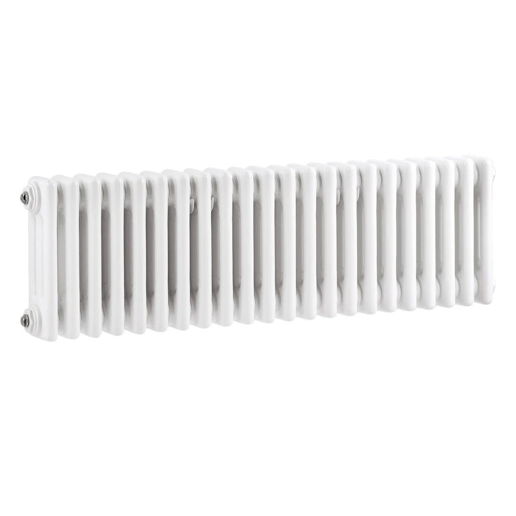 Nui Colosseum Triple Column Traditional Radiator Contemporary White Steel 300x999x100mm - JJ Building Materials