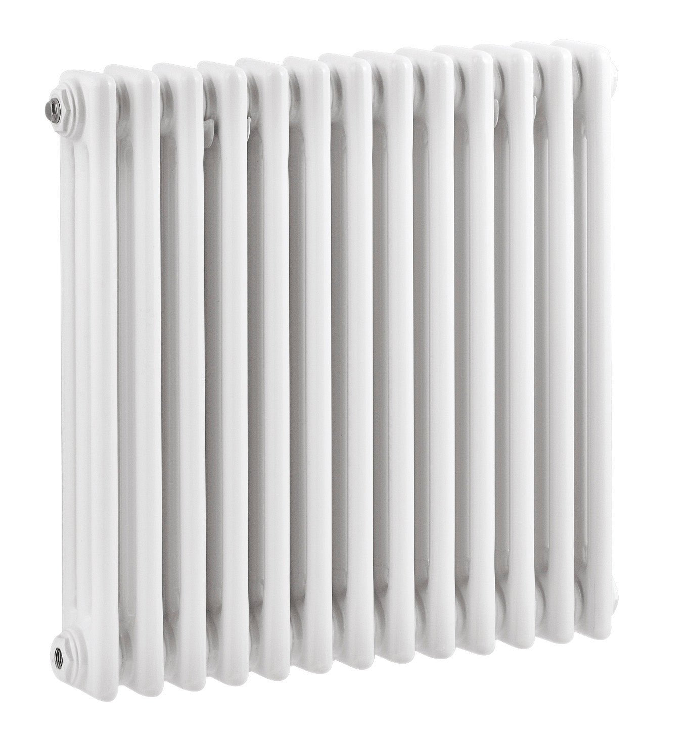 Nui Colosseum Triple Column Traditional Radiator Contemporary White Steel 600x605x100mm - JJ Building Materials
