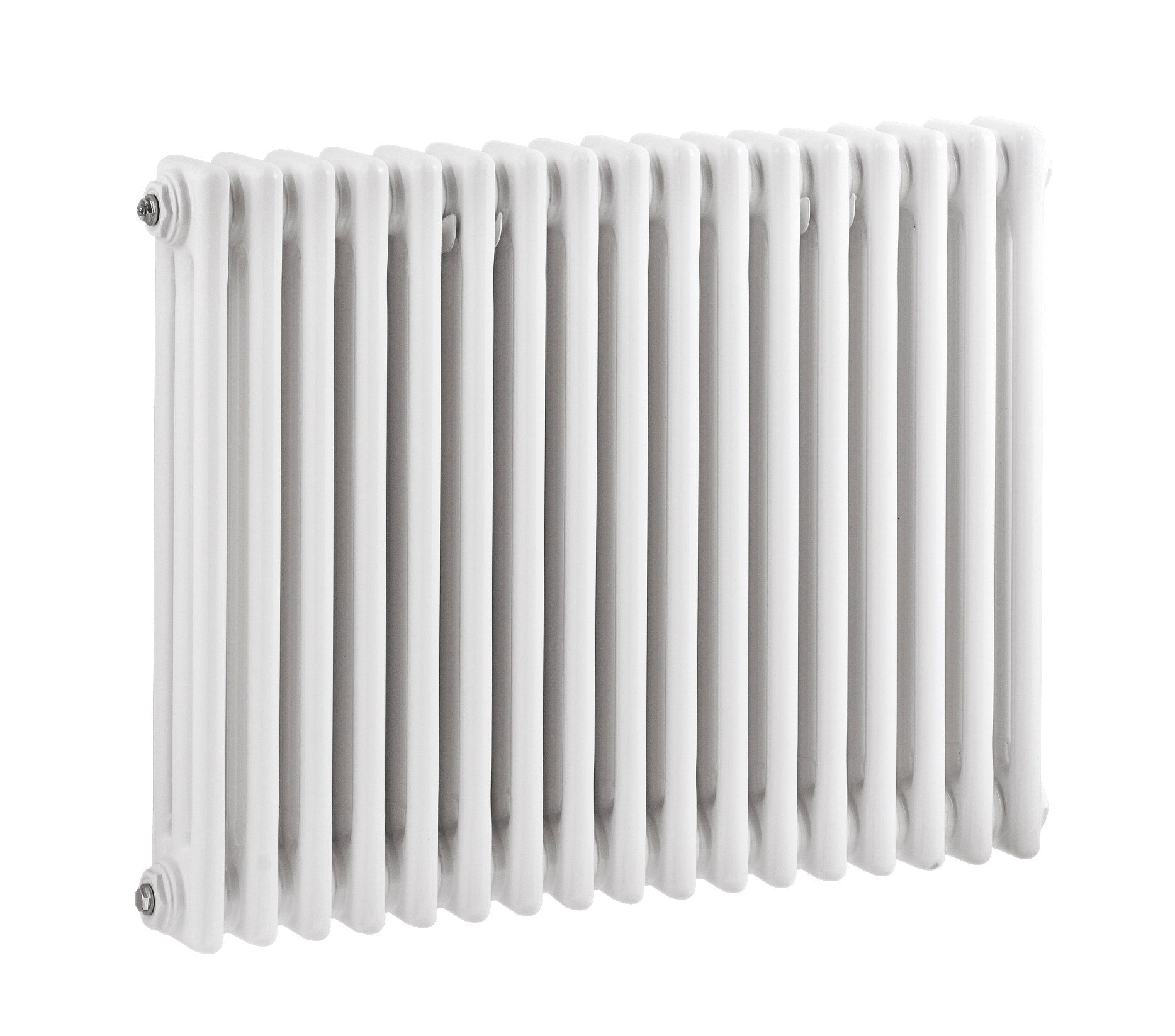 Nui Colosseum Triple Column Traditional Radiator Contemporary White Steel 600x777x100mm - JJ Building Materials