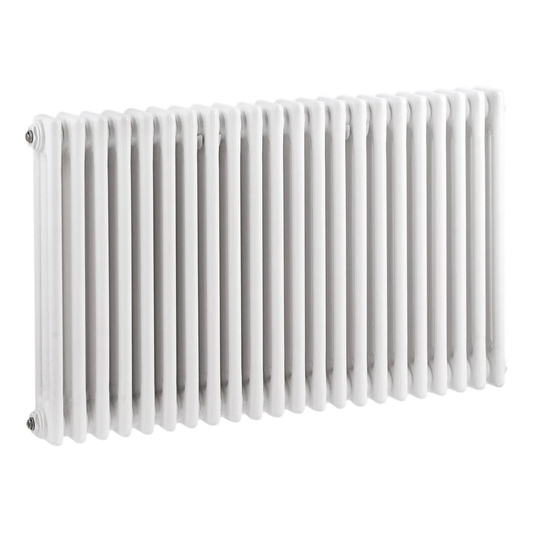Nui Colosseum Triple Column Traditional Radiator Contemporary White Steel 600x999x100mm - JJ Building Materials