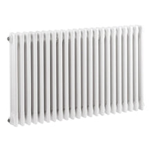 Nui Colosseum Triple Column Traditional Radiator Contemporary White Steel 600x999x100mm - JJ Building Materials
