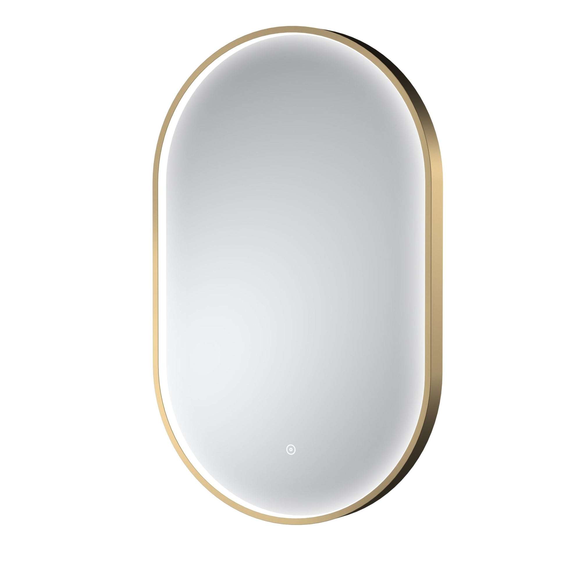 Nui Columba Brushed Brass Frame Led Mirror - 800 X 500mm Contemporary Aluminium 800x500x47mm - JJ Building Materials