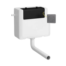 Nui Concealed Cistern & Square Push Button Contemporary Brushed Pewter Polyethylene 296x230x142mm - JJ Building Materials