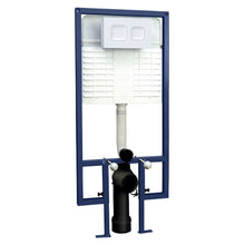 Nui Concealed Cisterns And Frames Dual Flush Concealed Cistern Frame Square Plate Contemporary Matt White Stainless Steel 1136x520x204mm - JJ Building Materials