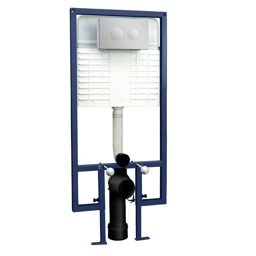 Nui Concealed Cisterns And Frames Dual Flush Concealed Cistern With Frame Contemporary Chrome Stainless Steel 1136x520x204mm - JJ Building Materials