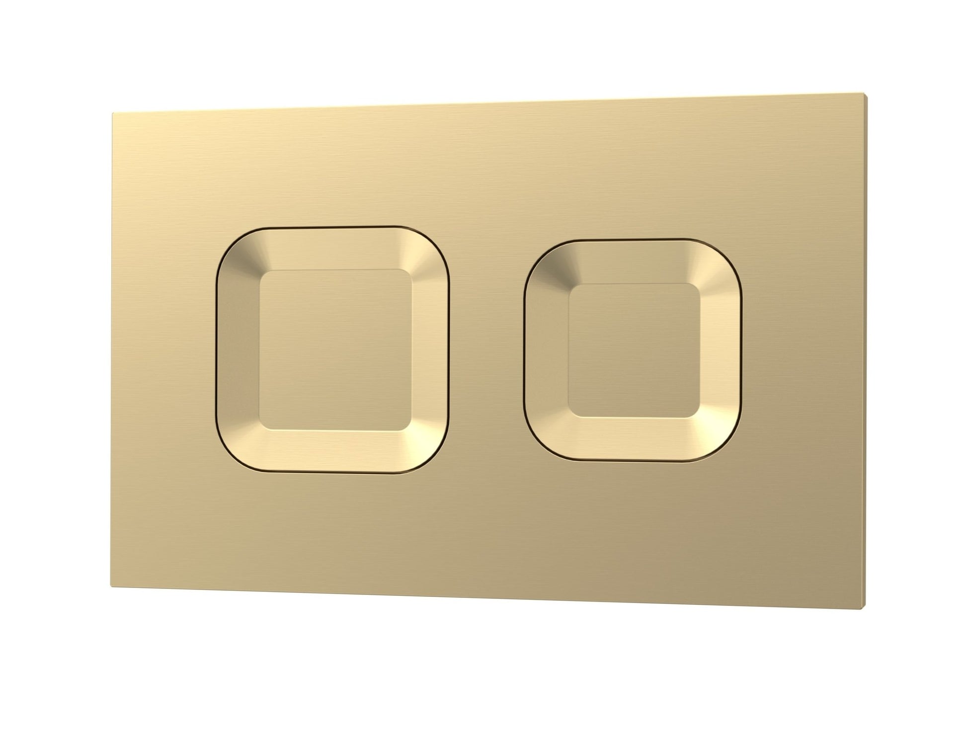 Nui Concealed Cisterns And Frames Square Dual Flush Push Button Brass Contemporary Brushed Brass Stainless Steel 170x267x11mm - JJ Building Materials
