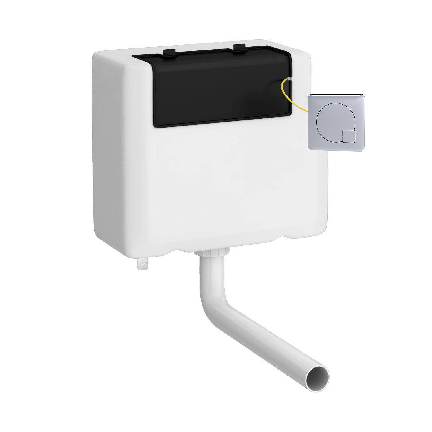 Nui Concealed Cisterns And Frames Universal Access Cistern & Chrome Square Flush Plate Contemporary Polyethylene 296x340x142mm - XTY8M01B - JJ Building Materials