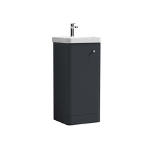 Nui Core 400mm Floor Standing 1 Door Unit & Basin Contemporary Soft Black MFC Painted Matt 864x405x355mm - JJ Building Materials