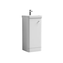 Nui Core 400mm Floor Standing 1 - door Vanity & Basin Contemporary Gloss White MFC Painted Gloss 864x405x355mm - JJ Building Materials