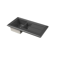 Nui Counter Top Sink 1.5 Bowl 1010x525 Traditional Soft Black Fireclay 235x1010x525mm - CT415T1000 - JJ Building Materials