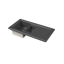 Nui Counter Top Sink 1.5 Bowl 1010x525 Traditional Soft Black Fireclay 235x1010x525mm - CT415TF1000 - JJ Building Materials