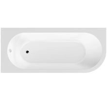 Nui Crescent Left Hand Back To Wall Corner Bath Contemporary White Acrylic - BSG005L - JJ Building Materials