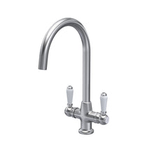 Nui Cruciform Sink Mixer Lever Traditional Brushed Nickel Brass 375x160x220mm - JJ Building Materials
