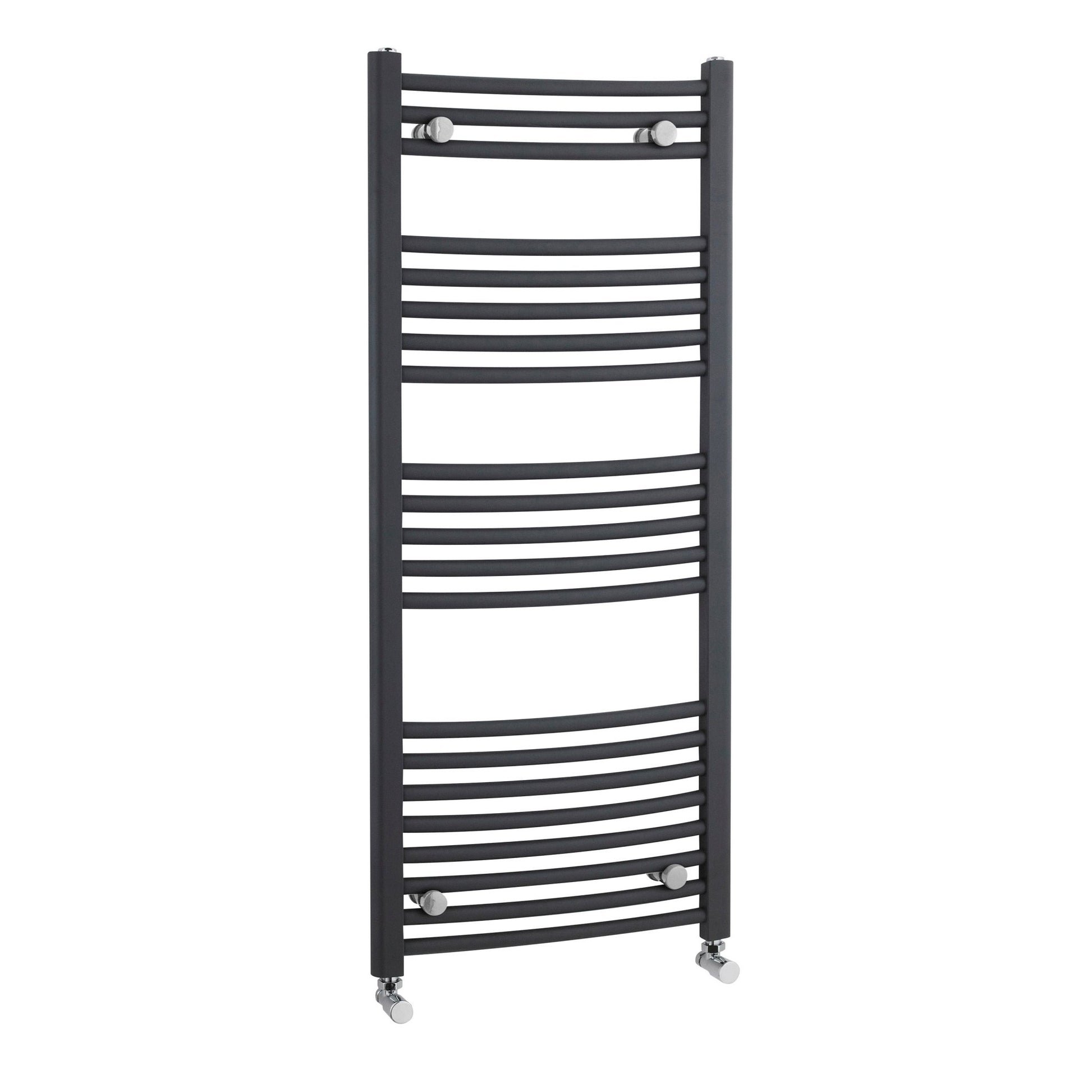 Nui Curved Ladder Rail Contemporary Anthracite Steel 1150x500x44mm - JJ Building Materials