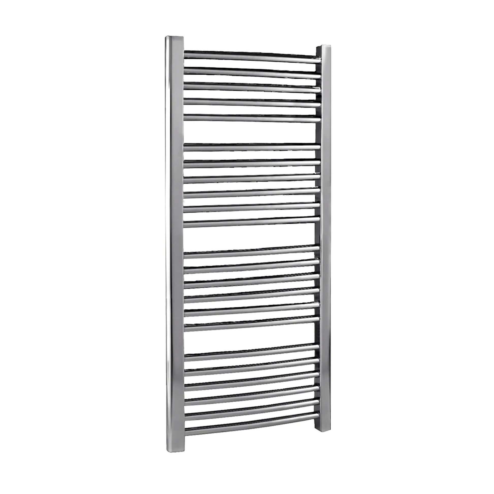 Nui Curved Ladder Rail Contemporary Chrome Steel 1100x500x56mm - JJ Building Materials