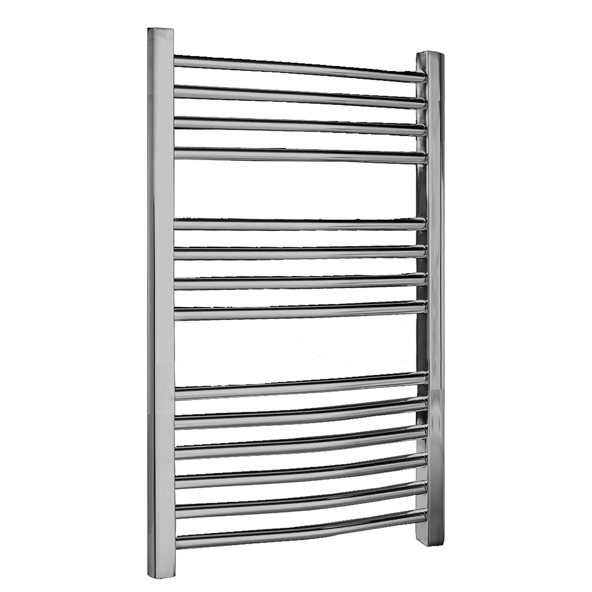 Nui Curved Ladder Rail Contemporary Chrome Steel 700x500x44mm - JJ Building Materials