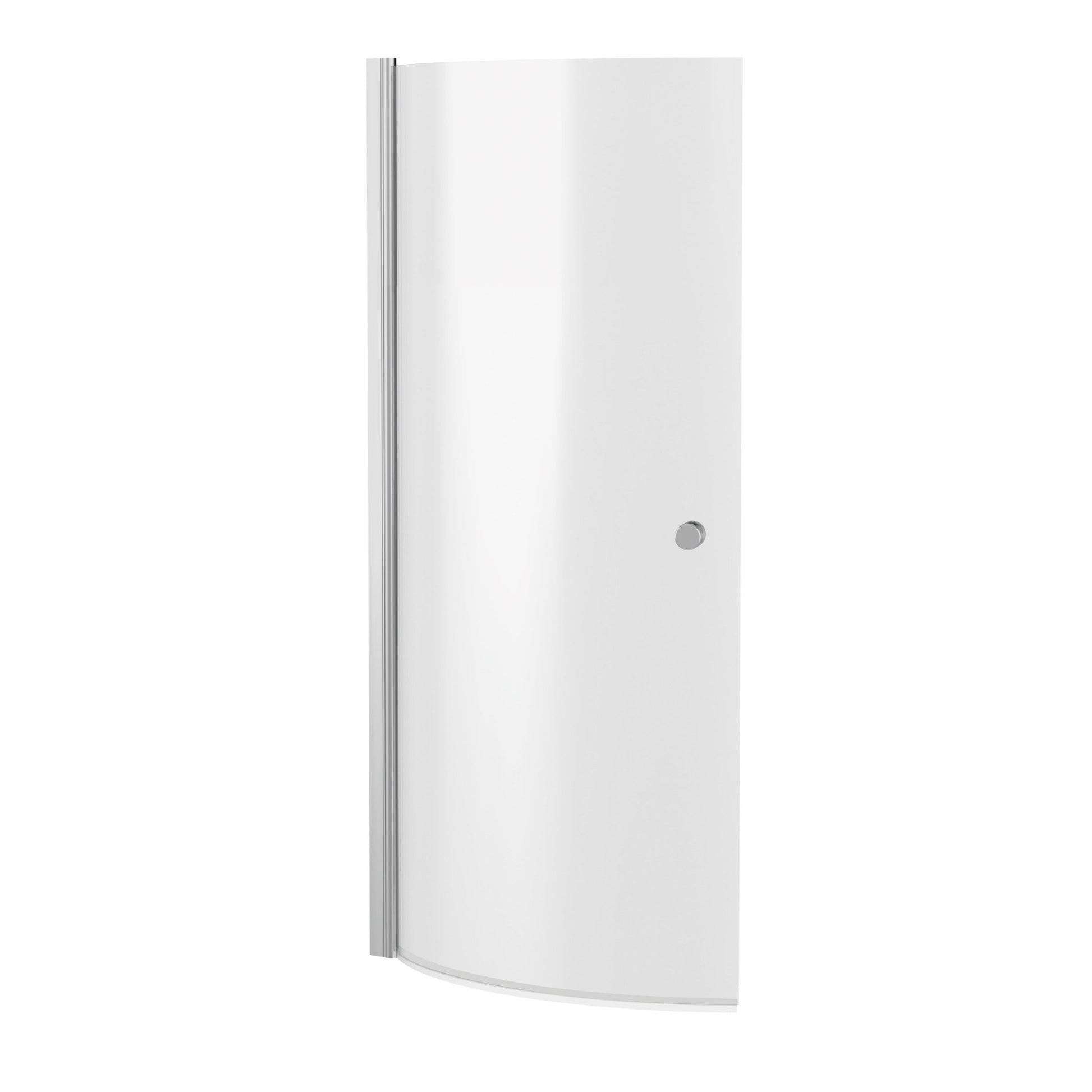 Nui Curved P - bath Screen With Knob Contemporary Chrome Aluminium 1433x715x185mm - JJ Building Materials