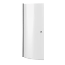 Nui Curved P - bath Screen With Knob Contemporary Chrome Aluminium 1433x715x185mm - JJ Building Materials