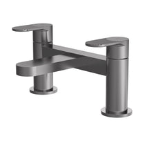 Nui Cyprus Deck Mounted Bath Filler Contemporary Brushed Pewter Brass 116x230x142mm - JJ Building Materials