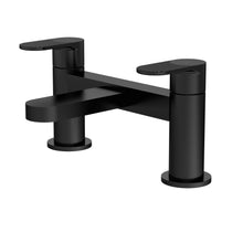 Nui Cyprus Deck Mounted Bath Filler Contemporary Matt Black Brass 116x230x142mm - JJ Building Materials