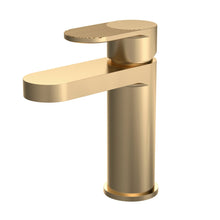 Nui Cyprus Fluted Mono Basin Mixer With Push Button Waste Contemporary Brushed Brass Brass 160x52x150mm - JJ Building Materials