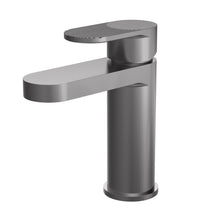 Nui Cyprus Fluted Mono Basin Mixer With Push Button Waste Contemporary Brushed Pewter Brass 160x52x150mm - JJ Building Materials