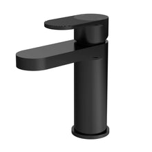 Nui Cyprus Fluted Mono Basin Mixer With Push Button Waste Contemporary Matt Black Brass 160x52x150mm - JJ Building Materials