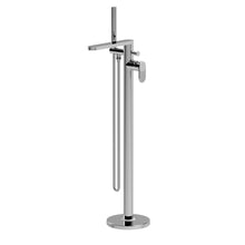 Nui Cyprus Freestanding Bath Shower Mixer With Kit Contemporary Chrome Brass 880x200x282mm - JJ Building Materials