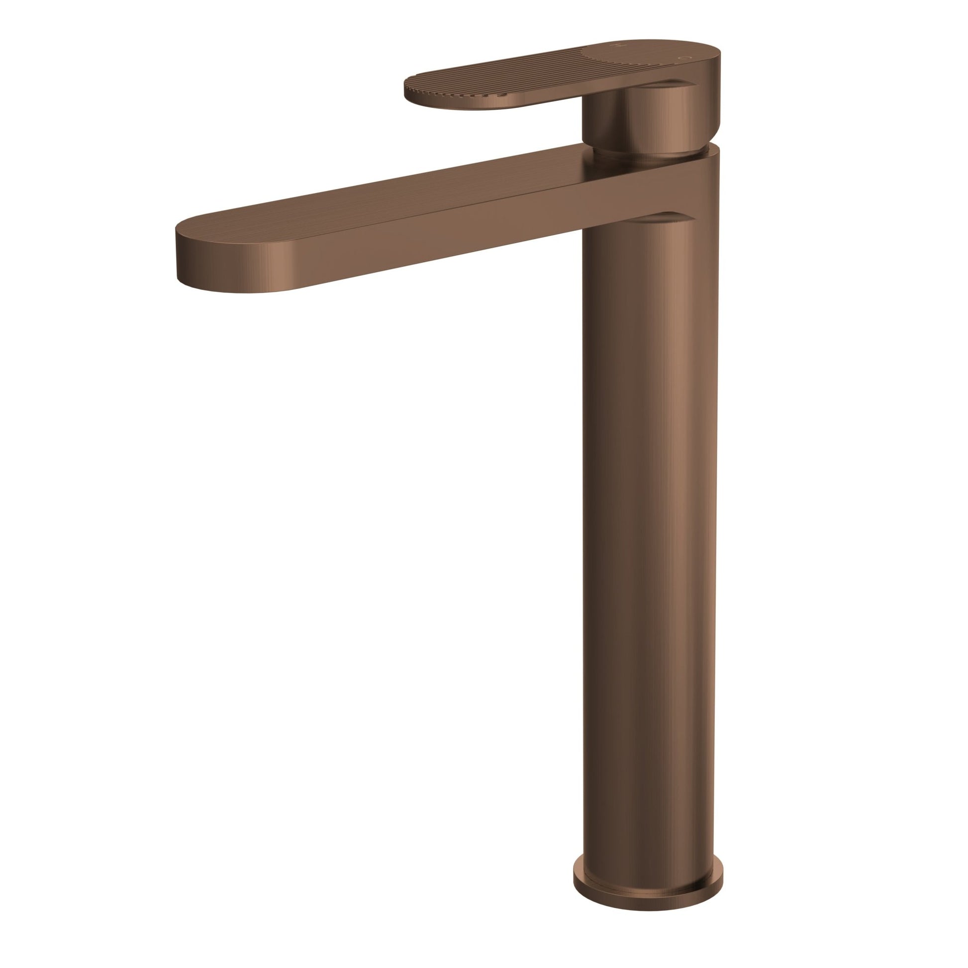 Nui Cyprus High Rise Mono Basin Mixer Contemporary Brushed Bronze Brass 290x52x190mm - JJ Building Materials